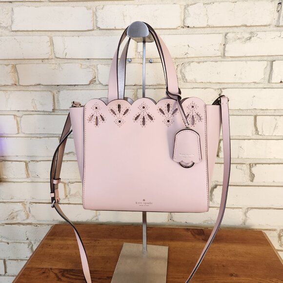 Kate Spade NY Magnolia Street Pink Eyelet Mina Crossbody Bag - Picture 3 of 15